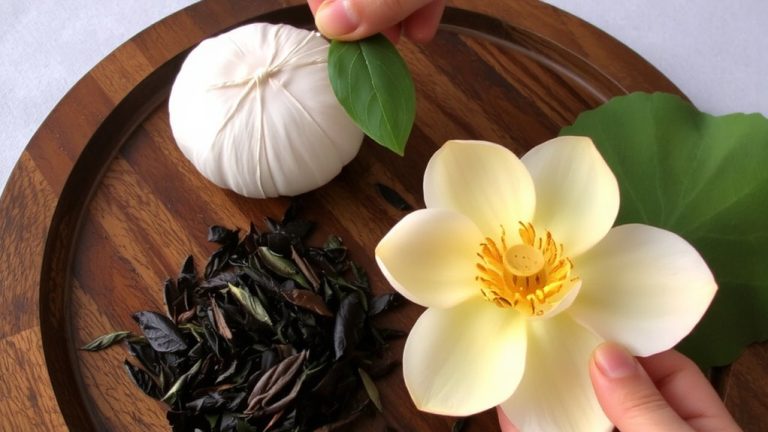 hand stuffed lotus tea infusion