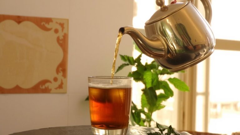 pouring tea from height