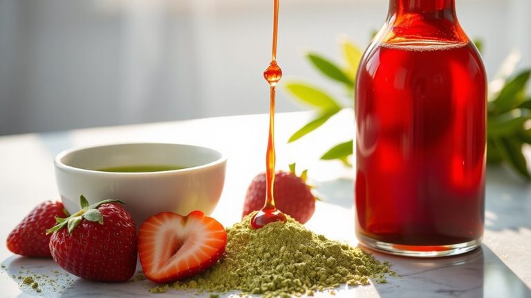 sweet strawberry matcha syrup