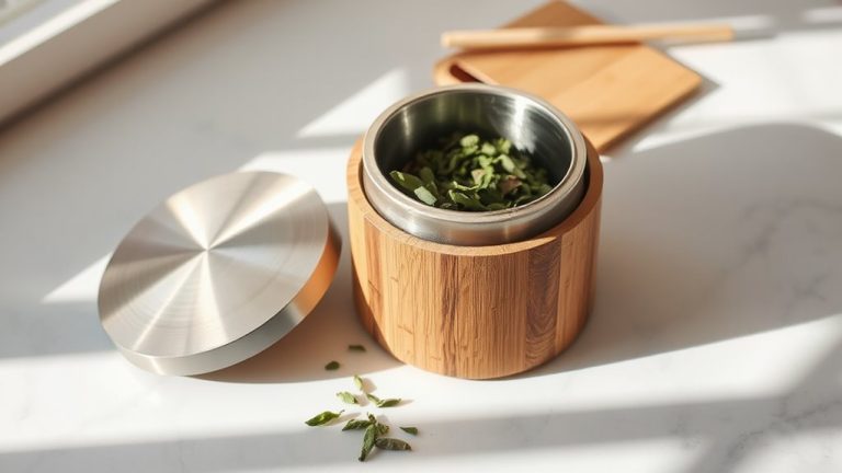 tea storage with built in measuring