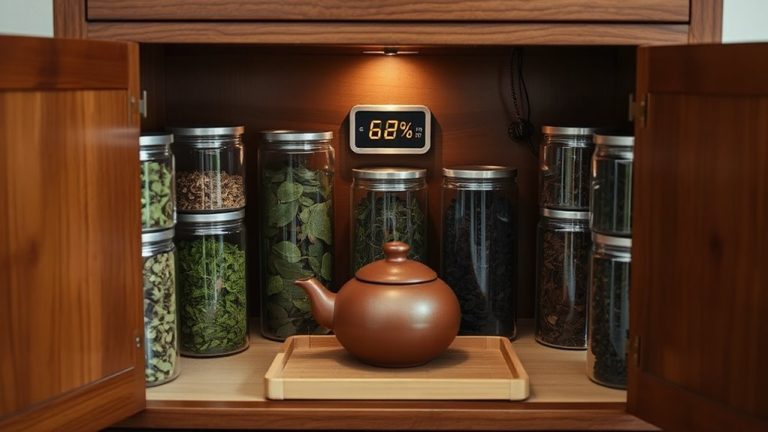 tea storage with humidity control